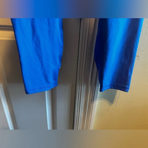 RBX Blue White Stripe Leggings Workout Pants Sz M - Picture 4 of 9